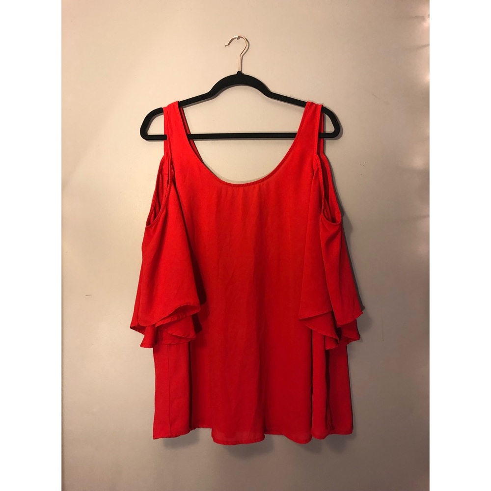 Georgette Cold Shoulder Top